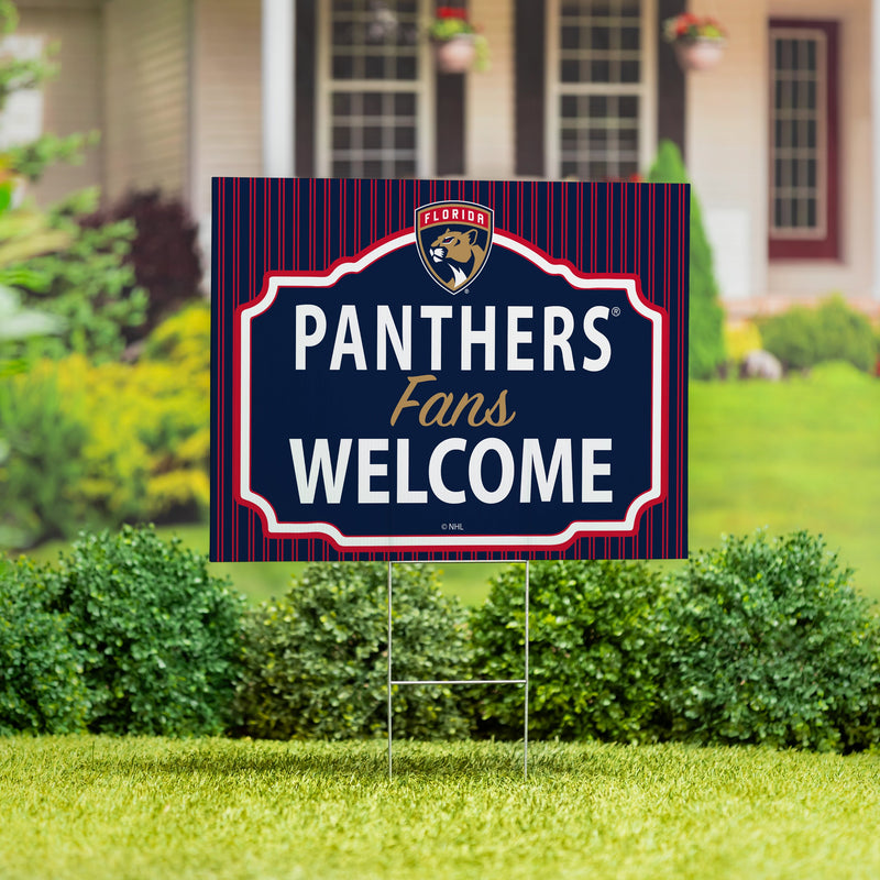 Florida Panthers Yard Sign, "Fans Welcome"