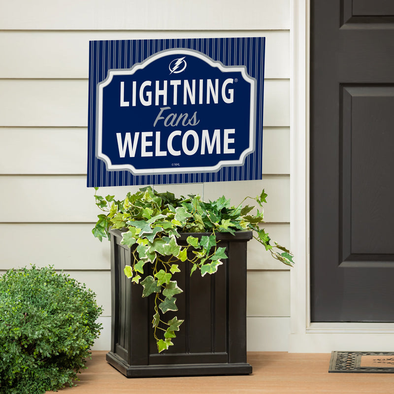 Tampa Bay Lightning Yard Sign, "Fans Welcome"