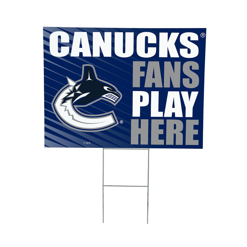 Vancouver Canucks Yard Sign "Fans Play Here"