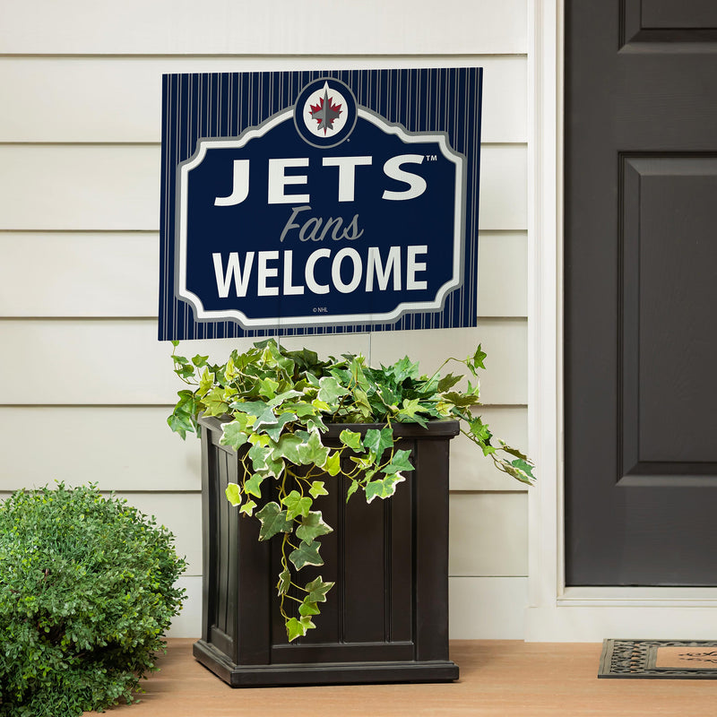 Winnipeg Jets Yard Sign, "Fans Welcome"