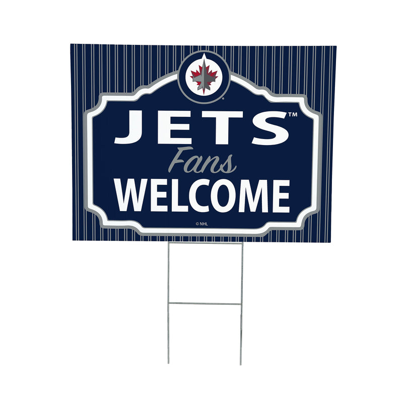 Winnipeg Jets Yard Sign, "Fans Welcome"