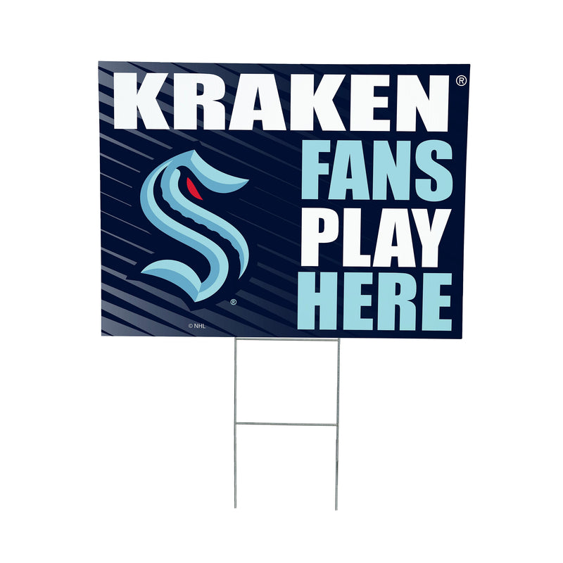 Seattle Kraken Yard Sign "Fans Play Here"