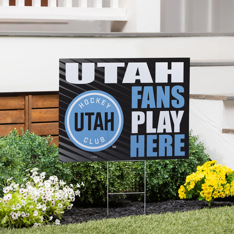 Utah Mammoth Yard Sign "Fans Play Here"