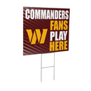Washington Commanders Yard Sign "Fans Play Here"