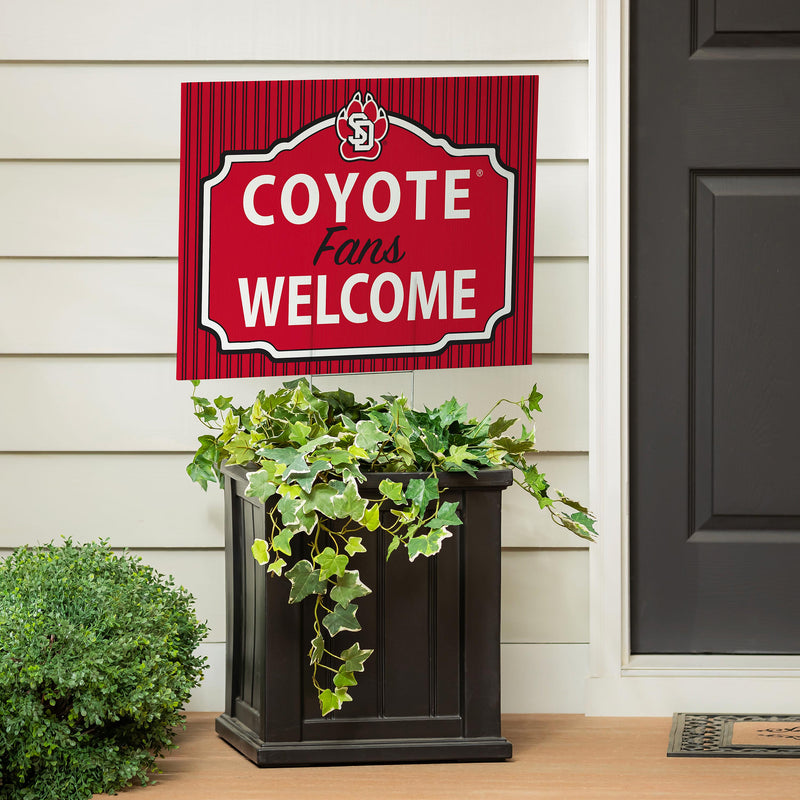 University of South Dakota Yard Sign, "Fans Welcome"