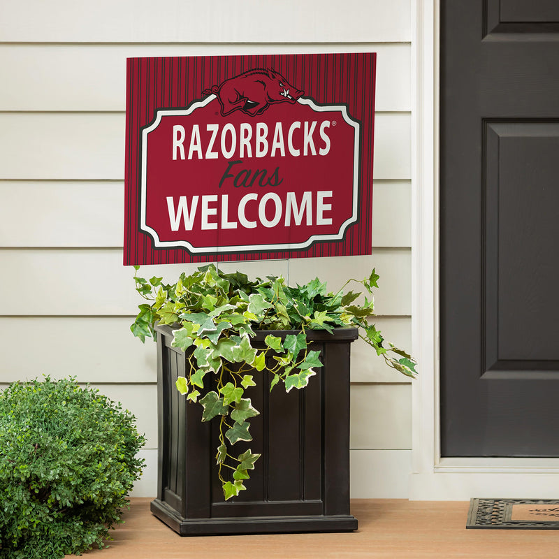 University of Arkansas Yard Sign, "Fans Welcome"