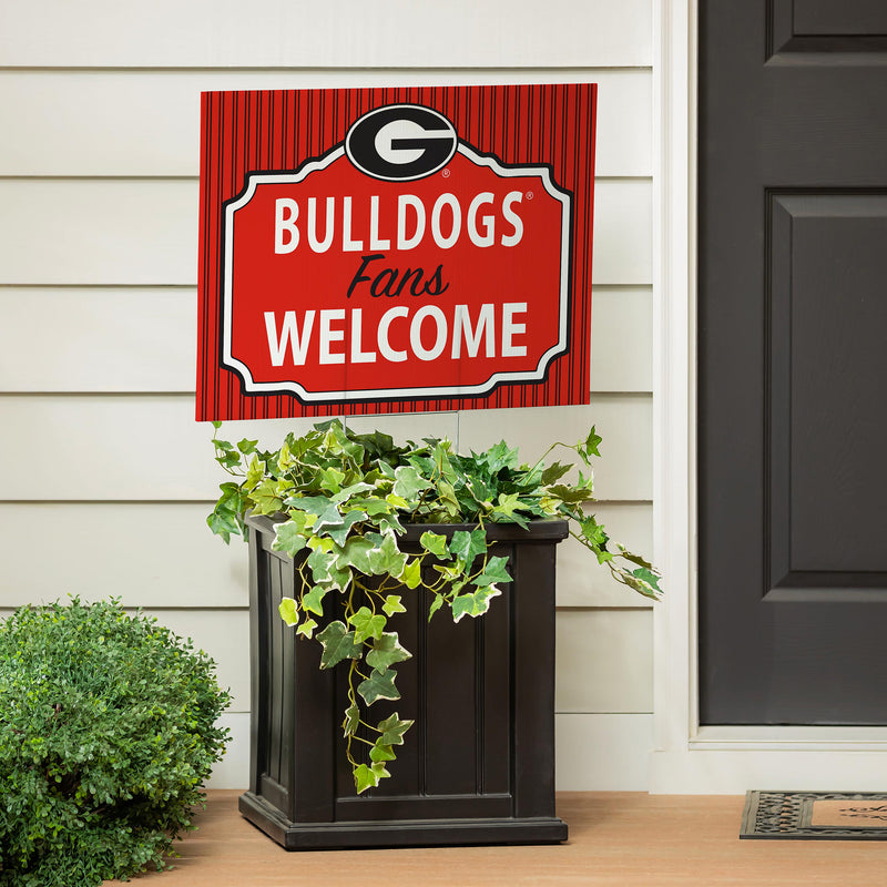 University of Georgia Yard Sign, "Fans Welcome"
