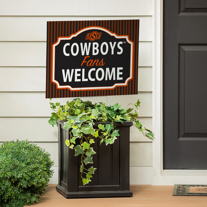 Oklahoma State University Yard Sign, "Fans Welcome"