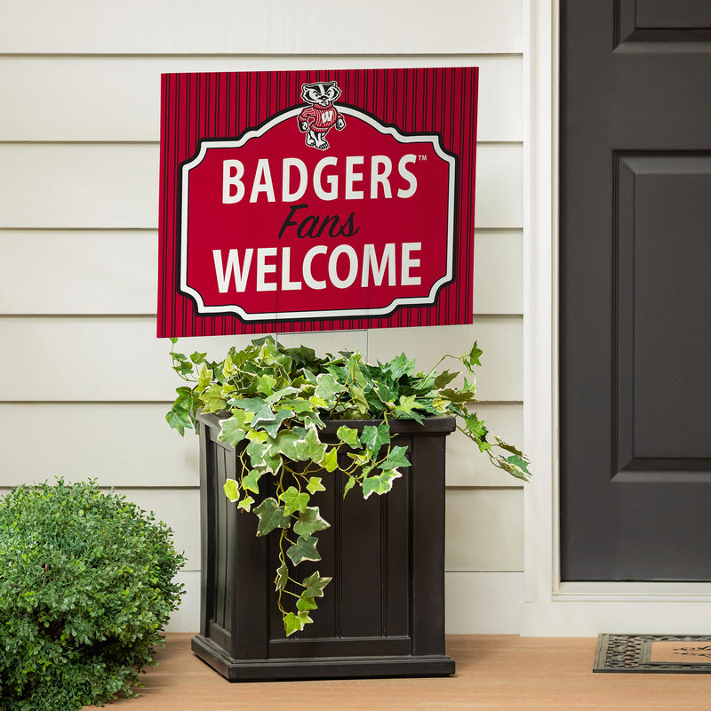 University of Wisconsin-Madison Yard Sign, "Fans Welcome"