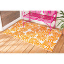 Reversible Weather-Resistant Rug Orange Floral 3'x5',4or192