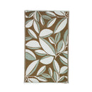 Reversible Weather-Resistant Rug 3'x5', Brown and Blue Botanicals