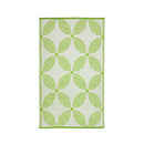Reversible Weather-Resistant Rug 3'x5', Green Pattern