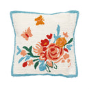 Indoor/Outdoor Hooked Pillow  18"x18" Butterfly Meadow
