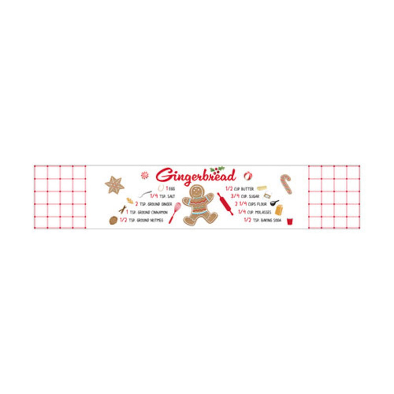 72" Fabric Table Runner, Gingerbread Cottage,4tr008