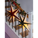LED Foldable Paper Star with Inverted Velvet, 2 Asst: Red/Green