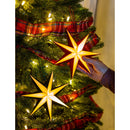 LED Small Foldable Paper Star with Velvet, 2 Asst: Red/Green