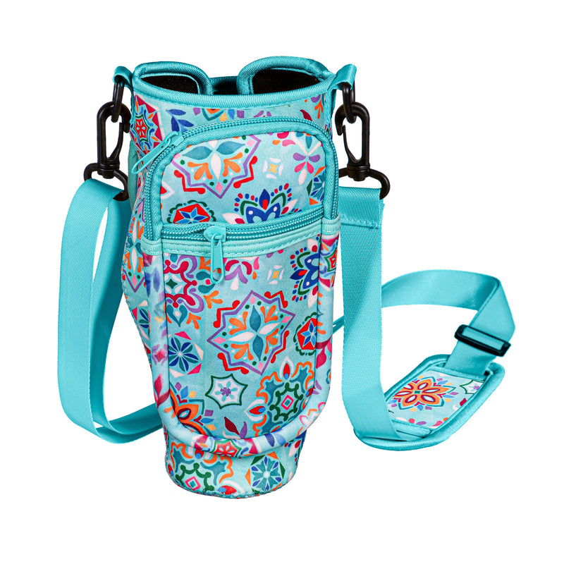 Geometric Tapestry Mint Canyon Cup Carrier