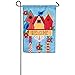 Birdhouse Welcome Garden Linen Flag