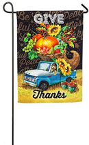 Dog Cornucopia Truck Garden Suede Flag