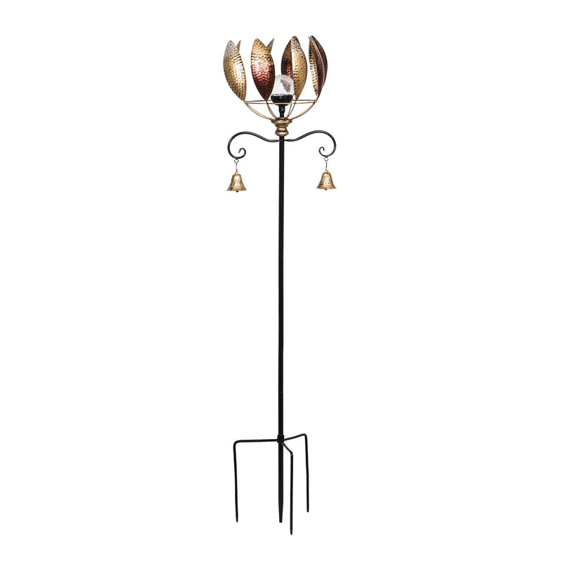 59.5"H Wind Spinner, Copper Leaves