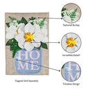 Magnolia Mason Jar Garden Burlap Flag
