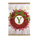 Flag, Gar, Holiday Monogram Wreath Y