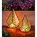 Gold Fire Flame Battery Operated Geomatrix Die Cut Lantern, Small