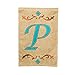 Garden Burlap Teal Monogram P Flag