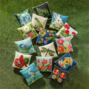 Indoor/Outdoor Pink Tulips Hooked Polypropylene Throw Pillow 18"x18"