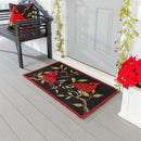 Indoor/Outdoor Hooked Rug, Polypropylene, Cardinals on Branch, 24"x42"