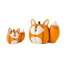 Mother And Baby Fox Pumpkin Statues, Set of 2