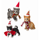 Holiday Kitten Statues with Hats and Scarves, Set of 3,55316