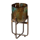 Distressed Metal Raised Planters, Set of 3