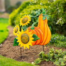 Embossed Pumpkin Sunflower Stake