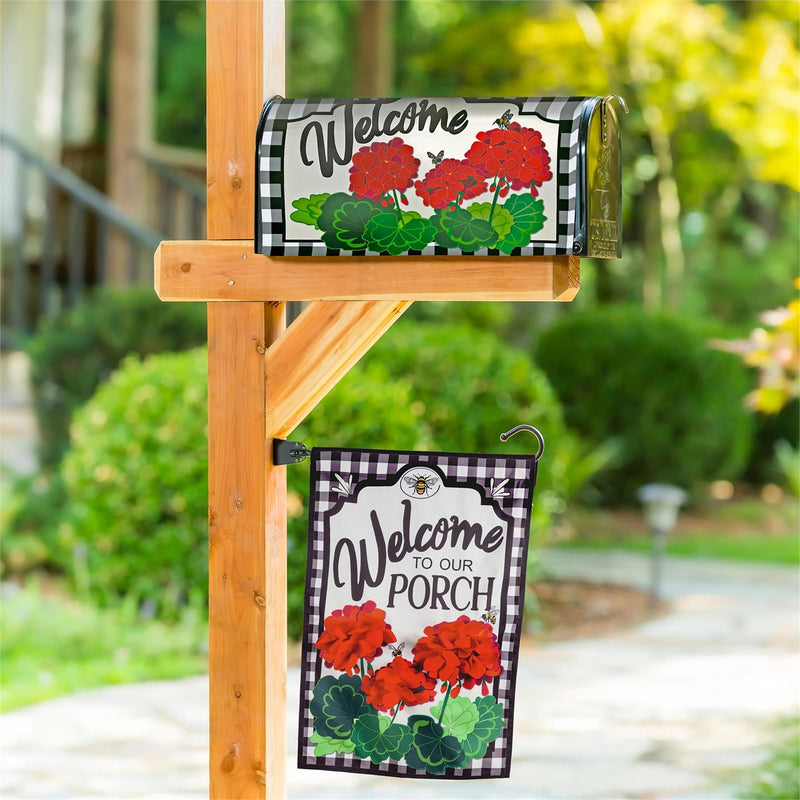 Geranium Plaid Mailbox Cover