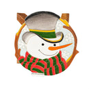 Hand-Carved Acacia Wood Snowman Footstool