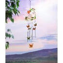 Glass and Metal Flower with Butterflies Windchime