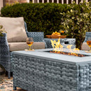 5Pcs Alum Wicker  Conversation Set with Cushions