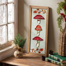 Woodland Storybook Wall Decor, Wood & Textile, Beaded Mushroom, 8" L x 18" H