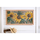 Metal Embossed Sunflower Wood Framed Wall Décor