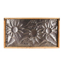 Metal Embossed Sunflower Wood Framed Wall Décor