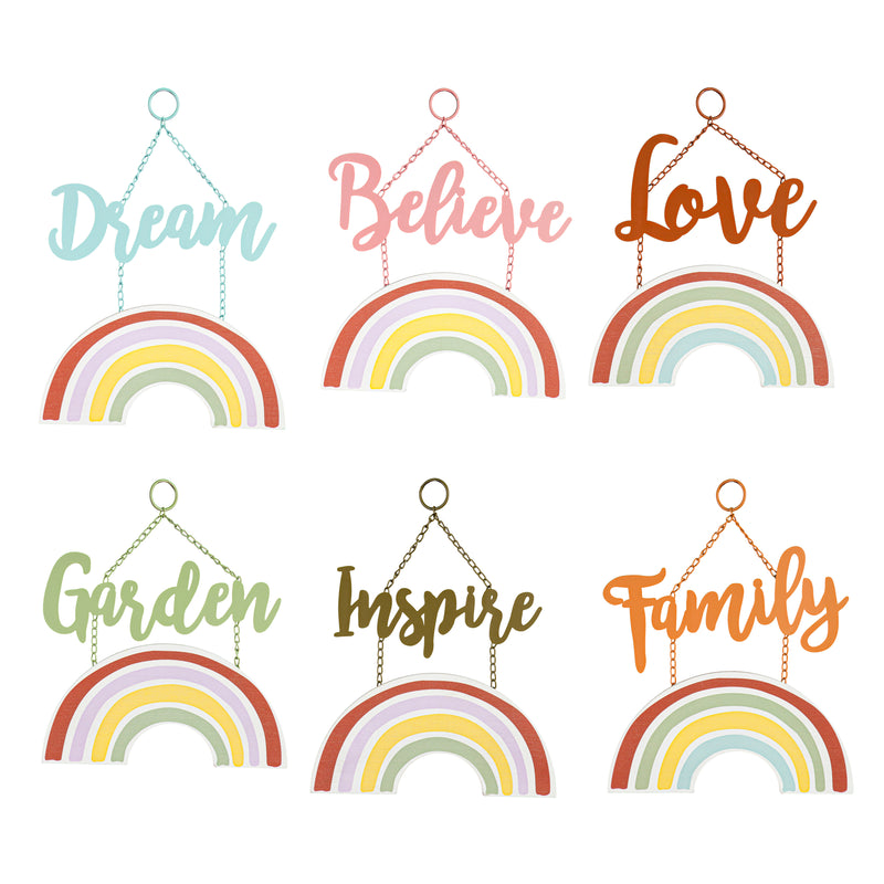 Inspirational Rainbow Wall Décor, 6 Asst