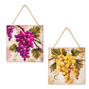 10" H x 10" W Grapes Slate Wall Decor with Hanging Cord,6awd977
