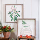 Metal Embossed Christmas Wall Decor with Wooden Frame,6awd981