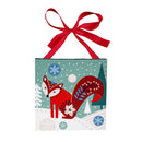 8" H x 8" L Mini Canvas with Plaid Ribbon,Holiday Animals