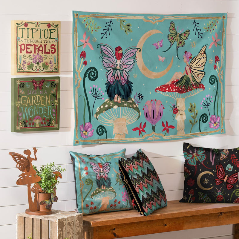 14" H x 14" L Outdoor Canvas, "Live in a Garden of Wonder"