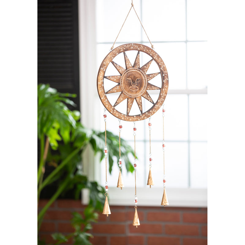 Wooden Sun Garden Bells,6gb0079