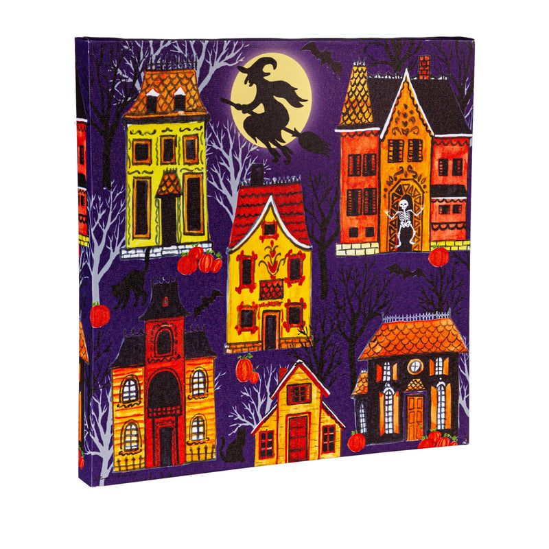 16" H x 16" L LED Canvas, Fall Village
