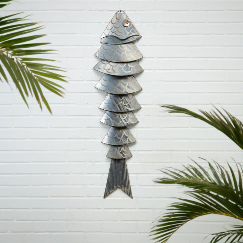 45" H Rustic Metal Fish Wall Decor,6m299a