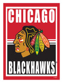 15.5"L x 11.5"H Medium Metal Wall Sign, Chicago Blackhawks,6m4355usm